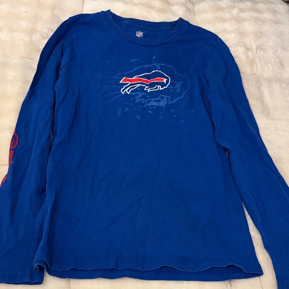 NFL Buffalo Bills Royal Blue Long Sleeve Shirt with Red & White Logo